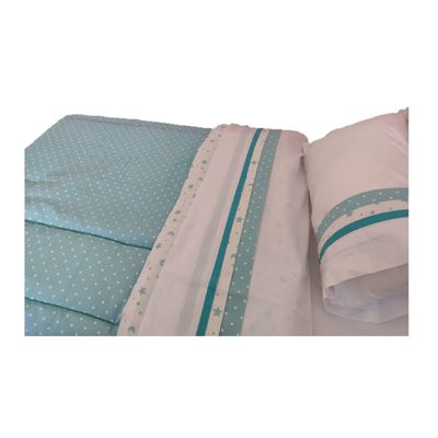 Imagen 2 del producto Set cuna Corral 110x70 cm - Verde estrella luna y Puntos Blancos