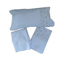 Sabanas cuna colecho colchón 90x55Cm - Estrellas gris platino