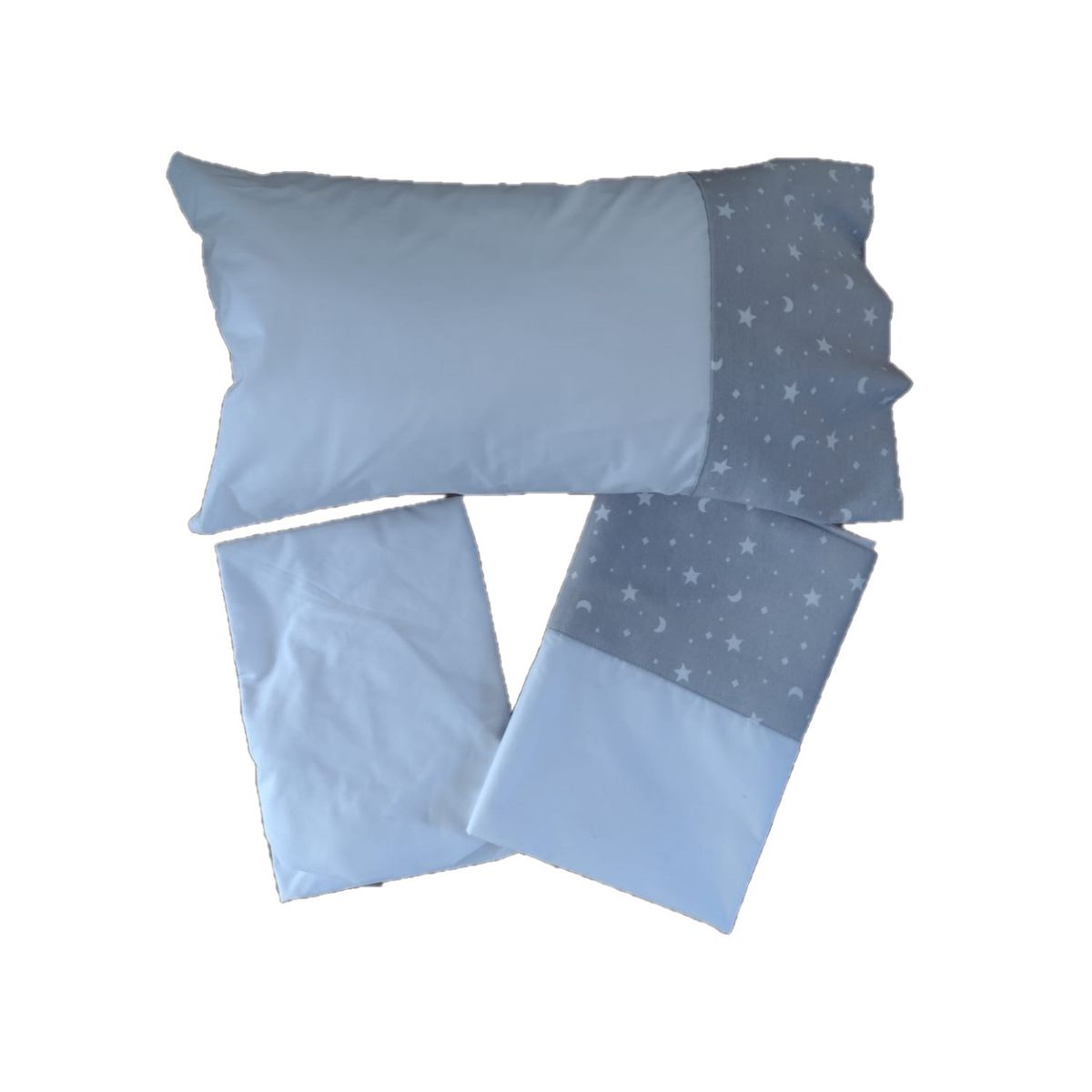 GENERICO - Sabanas cuna colecho colchón 90x55Cm - Gris estrellas y lunas