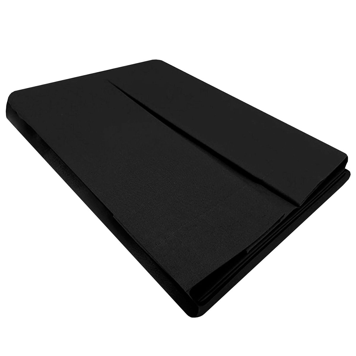 VICTORIANAS - Faldón Liso 5 Pliegues Queen Negro 200 Hilos