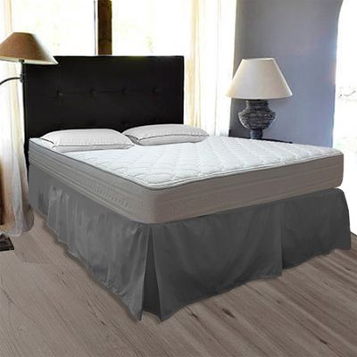 Imagen 2 del producto Faldón Liso 5 Pliegues 2 Plazas Gris 200 Hilos