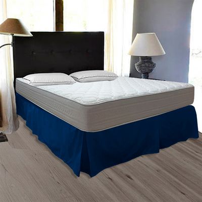 Imagen 2 del producto Faldón Liso 5 Pliegues Super King Azul 200 Hilos