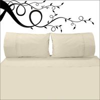 Juego De Sabanas 2 Plazas Broderie Clasico Crudo 200 Hilos