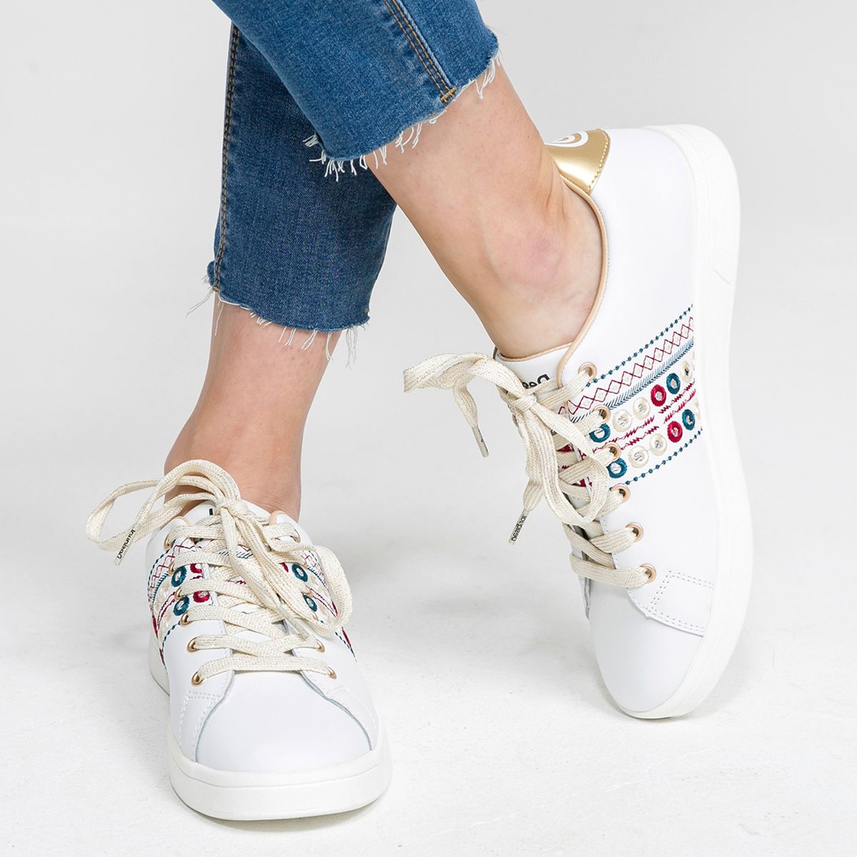 DESIGUAL - Desigual Zapatilla Urbana Mujer Cuero Blanco