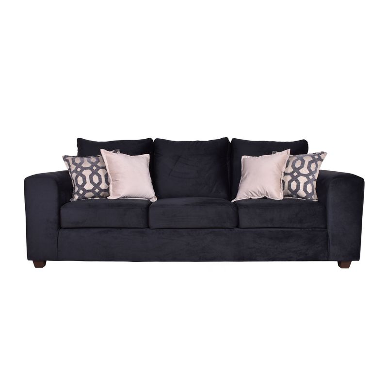 JERK HOME - Sofa Kenia 3c Felpa Negro