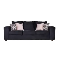 JERK HOME - Sofa Kenia 3c Felpa Negro