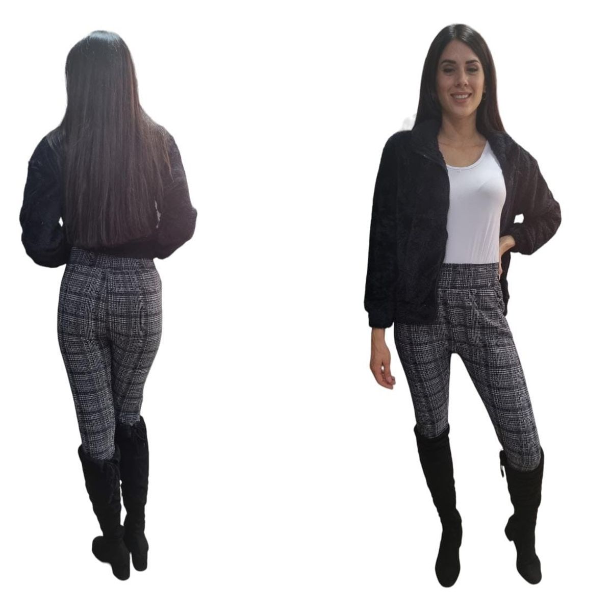 AGW - Pack 3 Calzas Mujer Jaspeadas Forrada Polar