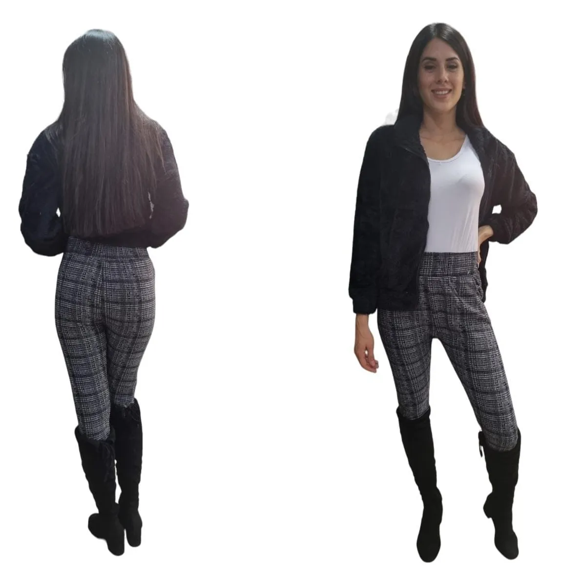 AGW - Pack 3 Calzas Mujer Jaspeadas Forrada Polar