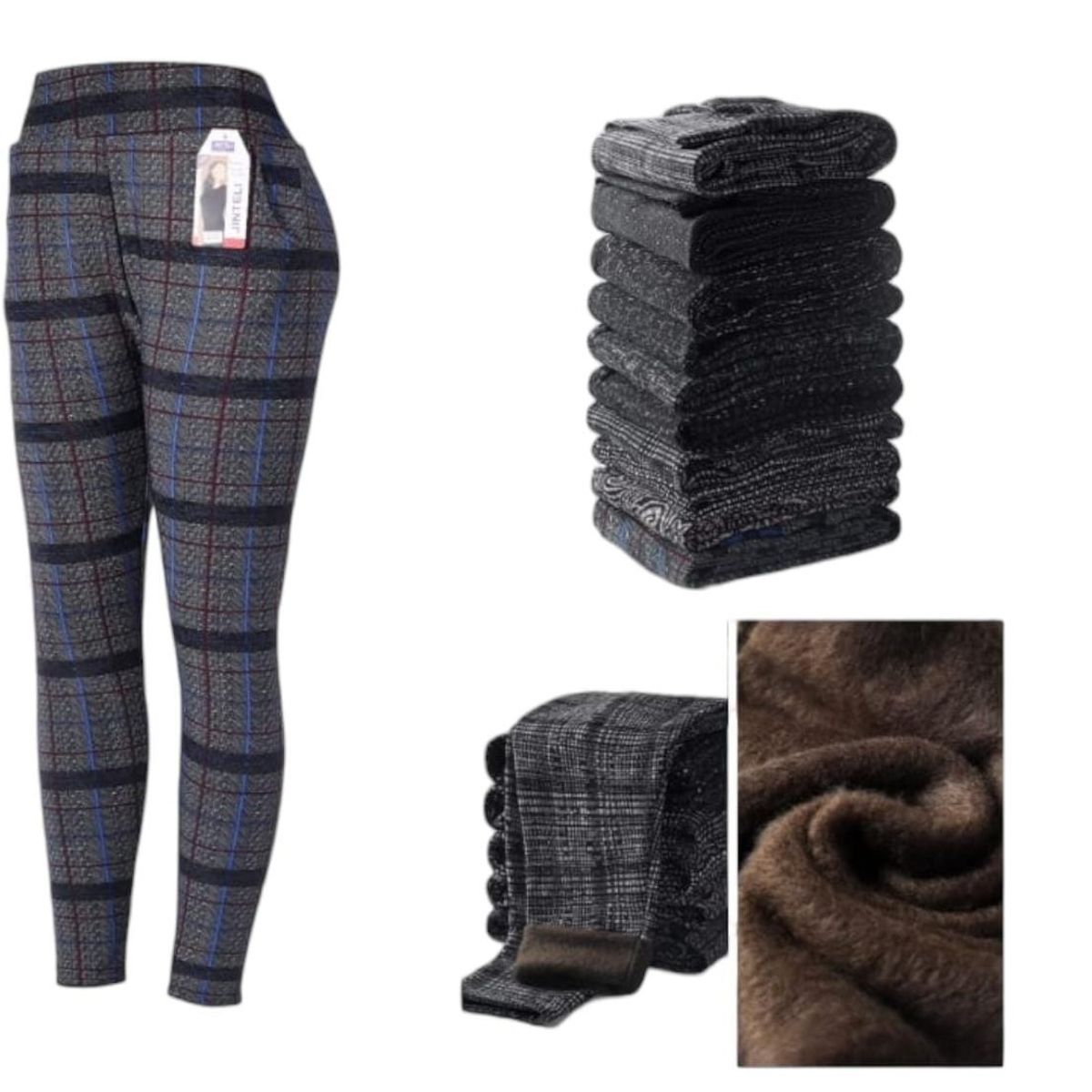 AGW - Pack 3 Calzas Mujer Jaspeadas Forrada Polar