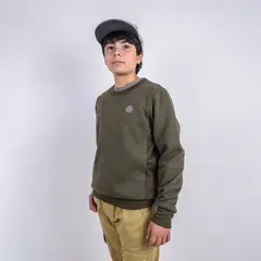 GANGSTER - Niño Polerón Crew Fleece Crucial Verde