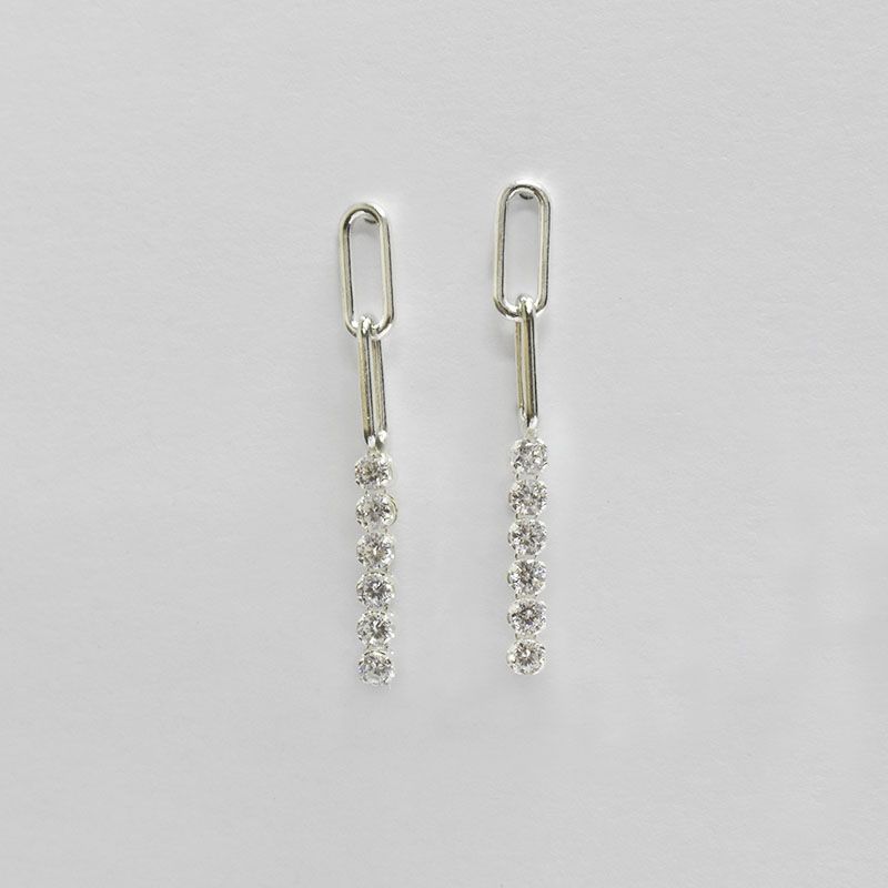ROSETT - Aros eslabones con circones continuos Plata 925