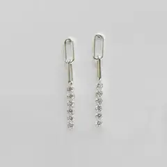 ROSETT - Aros eslabones con circones continuos Plata 925