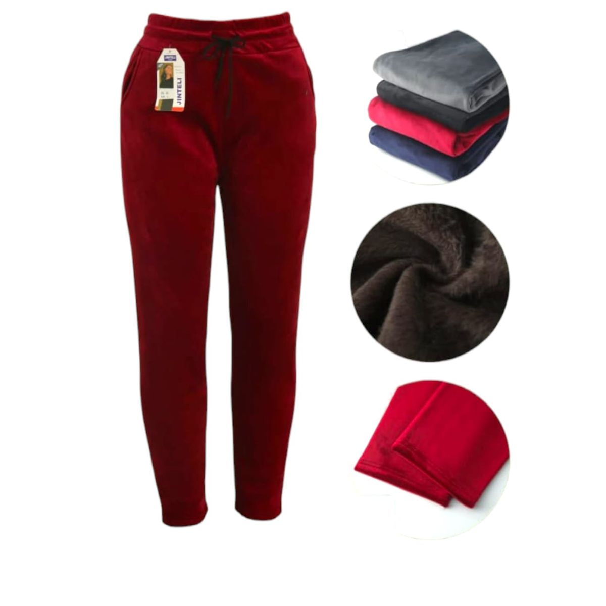 AGW - Pack 3 Pantalones Mujer Terciopelo Forrado Polar