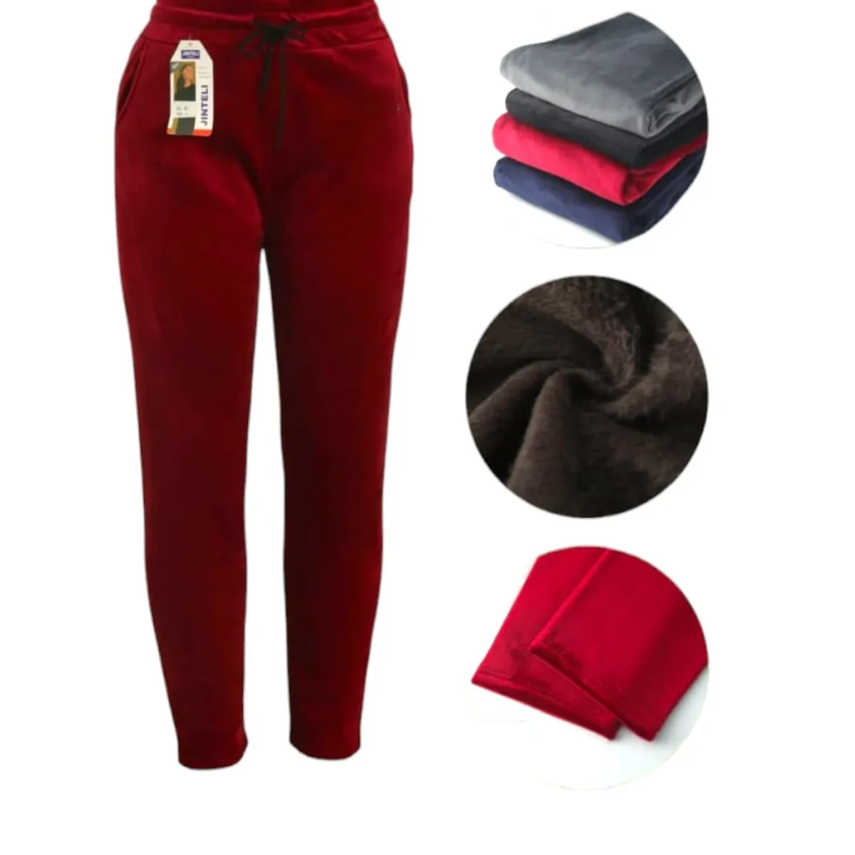 AGW - Pack 3 Pantalones Mujer Terciopelo Forrado Polar