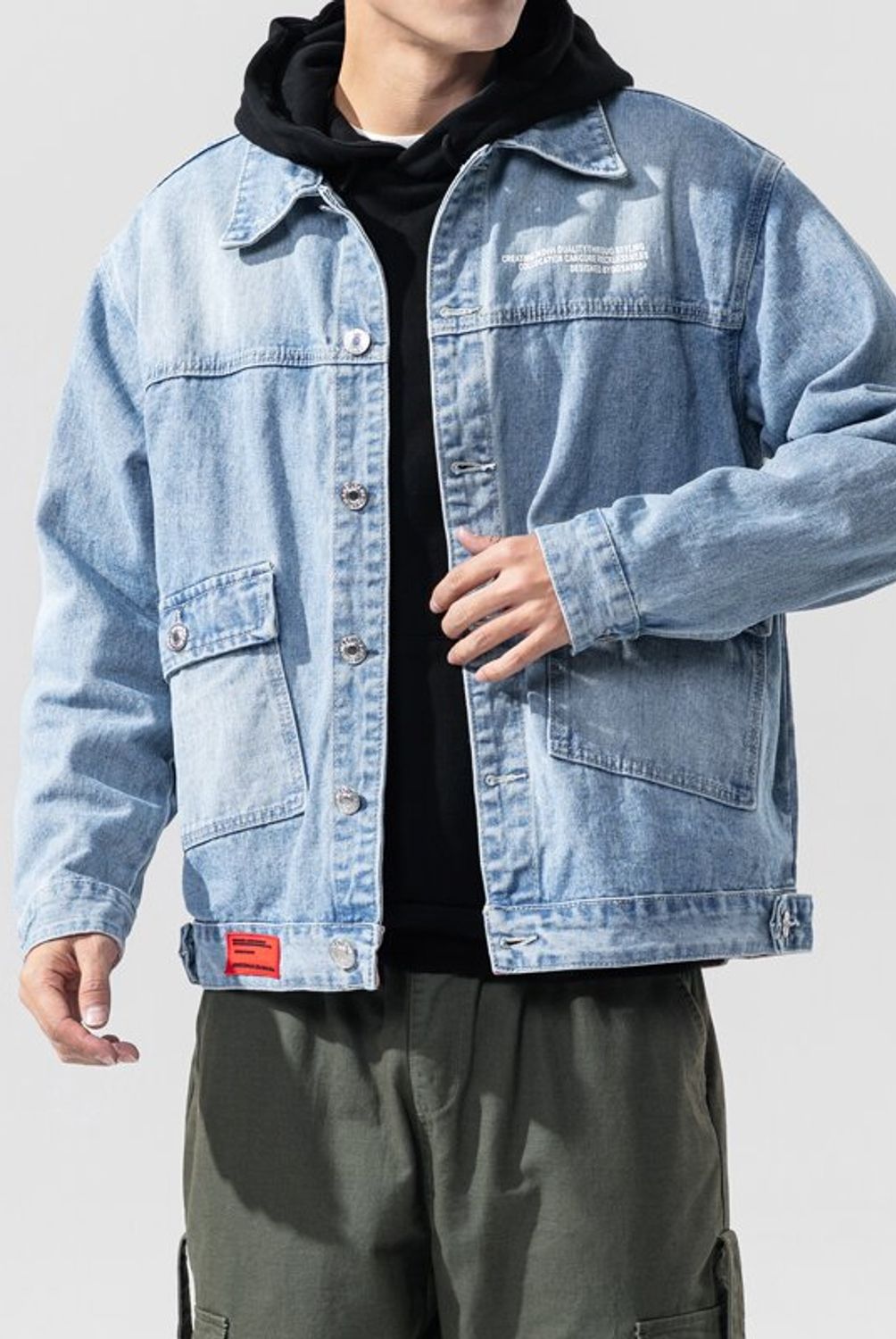 ZNOQAY - Chaqueta Mezclilla Diseño Único