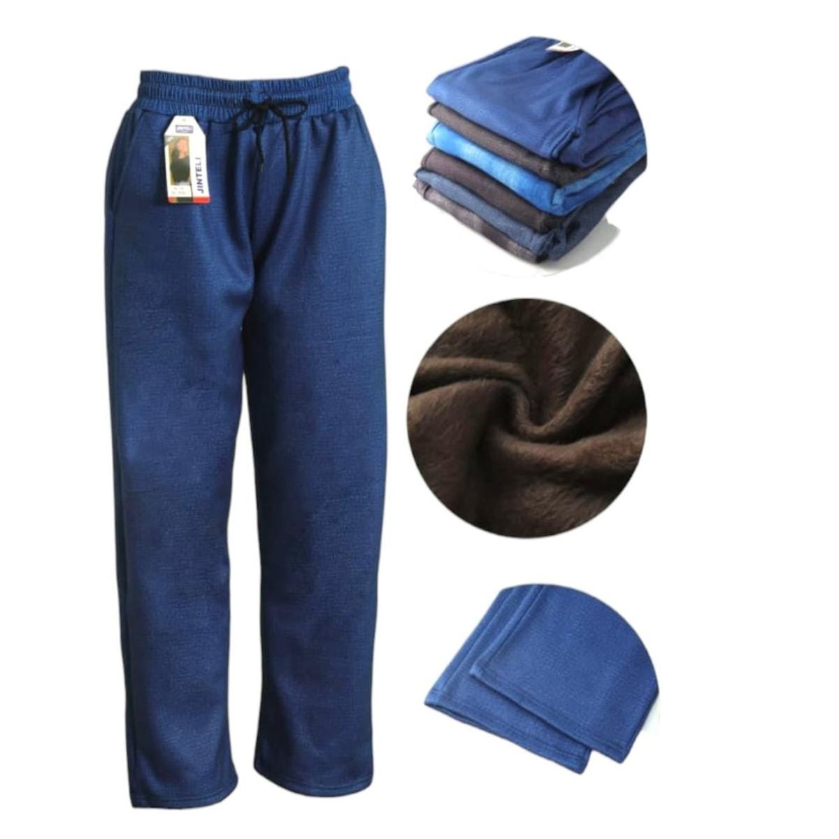 AGW - Pack 3 Pantalones Mujer Terciopelo  Talla Especial Oscuras
