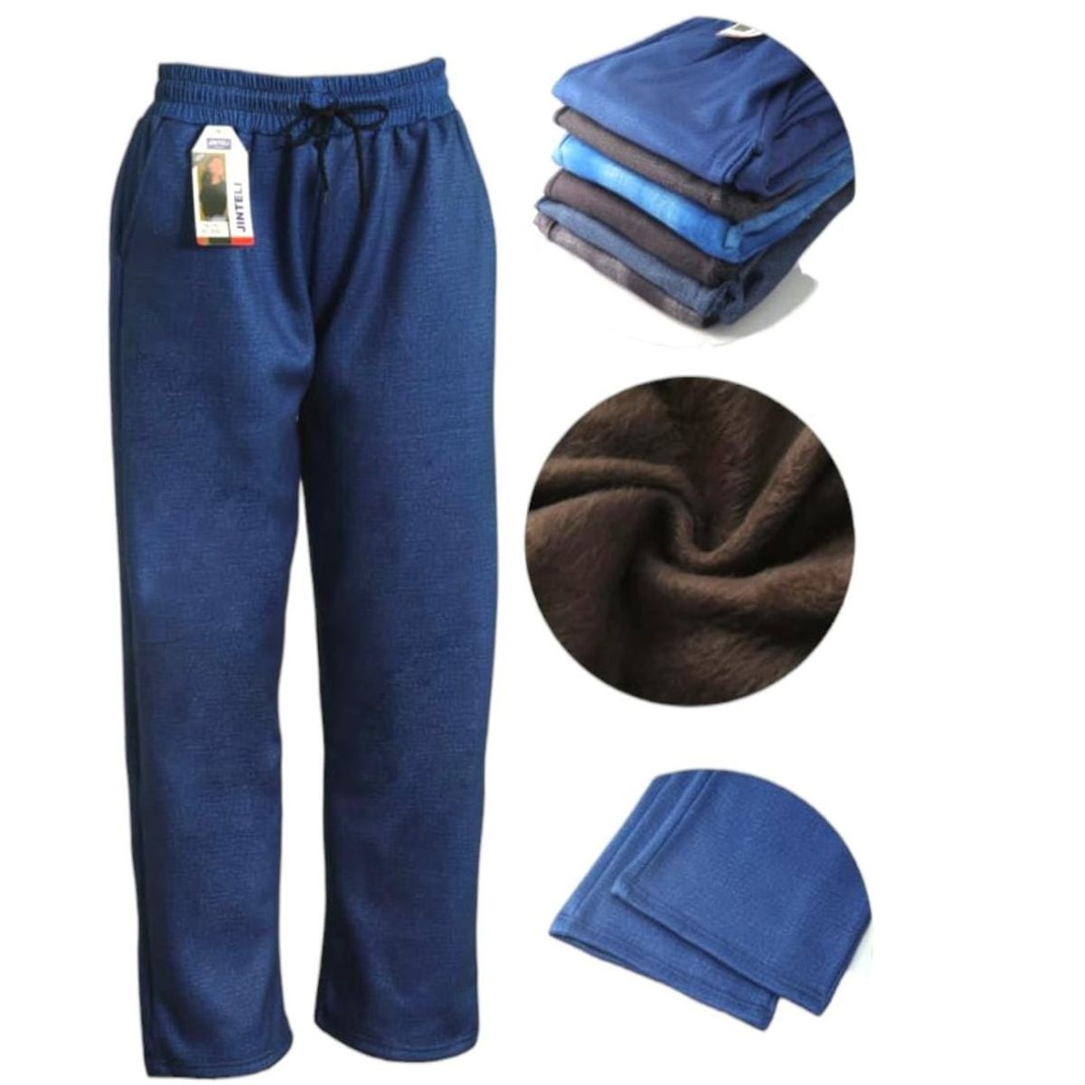 AGW - Pack 3 Pantalones Mujer Terciopelo  Talla Especial Oscuras