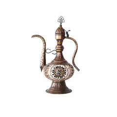 TURKUAZ - Lámpara turca de mesa Aladín ámbar