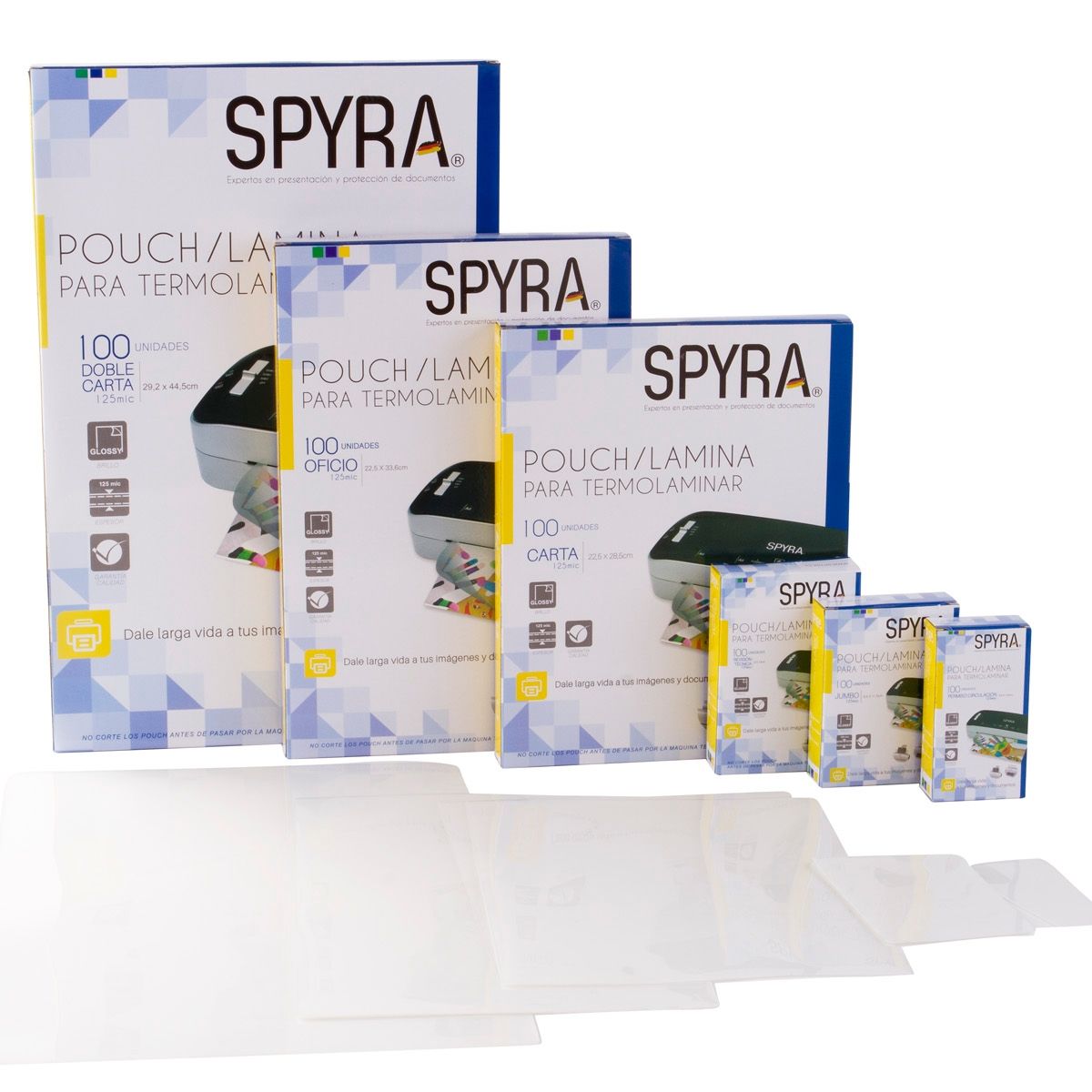 SPYRA - Pouch, láminas para termolaminar Oficio 75 mic