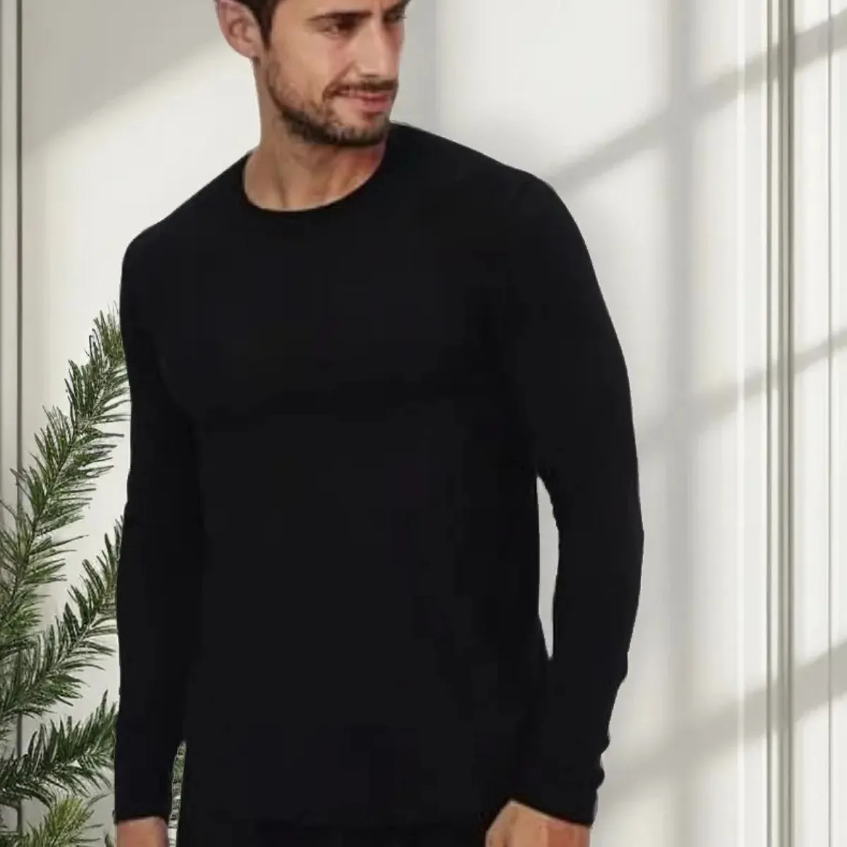 LOOK SHOP - Camiseta Manga Larga Algodón Negra Gris Blanco Adulto 11