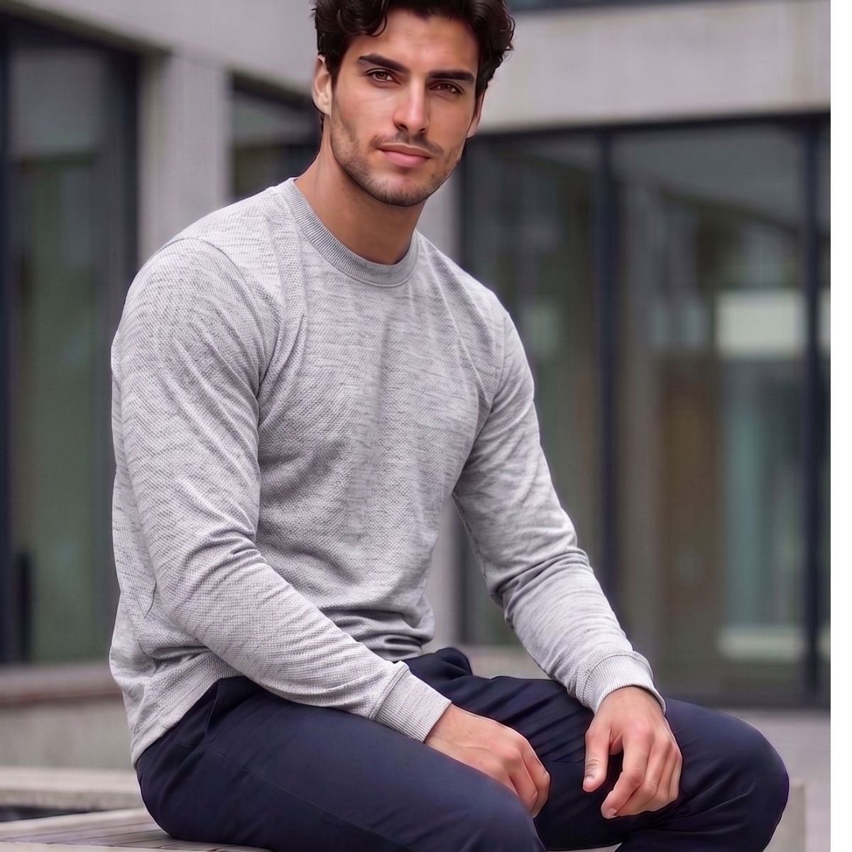 LOOK SHOP - Camiseta Manga Larga Algodón Negra Gris Blanco Adulto 11