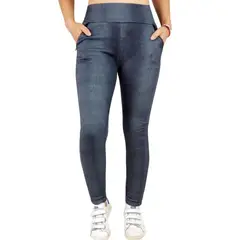 LOOK SHOP - Pantalón Calza Tela Jeans Forro Piel Leggins Cierres 338