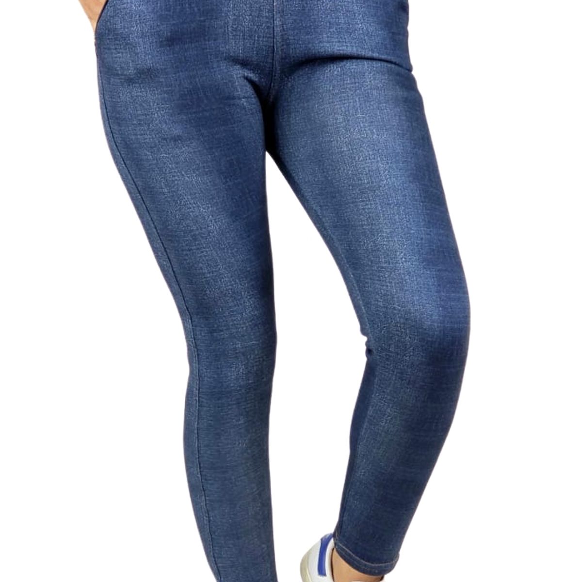 LOOK SHOP - Pantalón Calza Tela Jeans Forro Piel Leggins Cierres 338