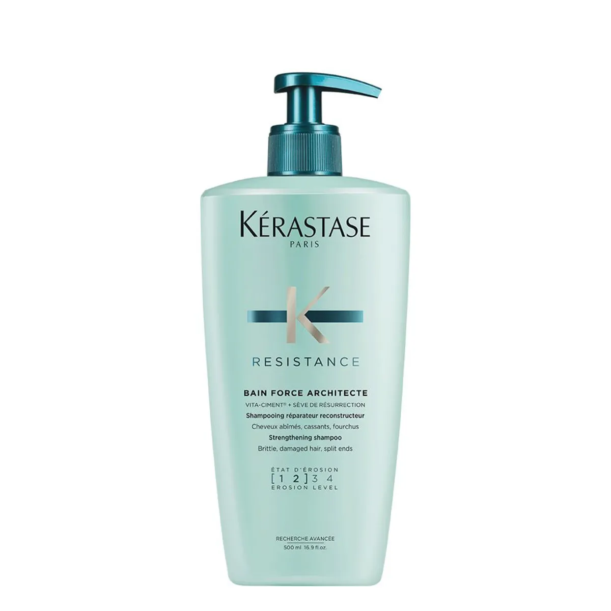 KERASTASE - Shampoo Fortalecedor Cabello Frágil Y Debilitado Bain Force Architecte Resistance 500ml Kerastase