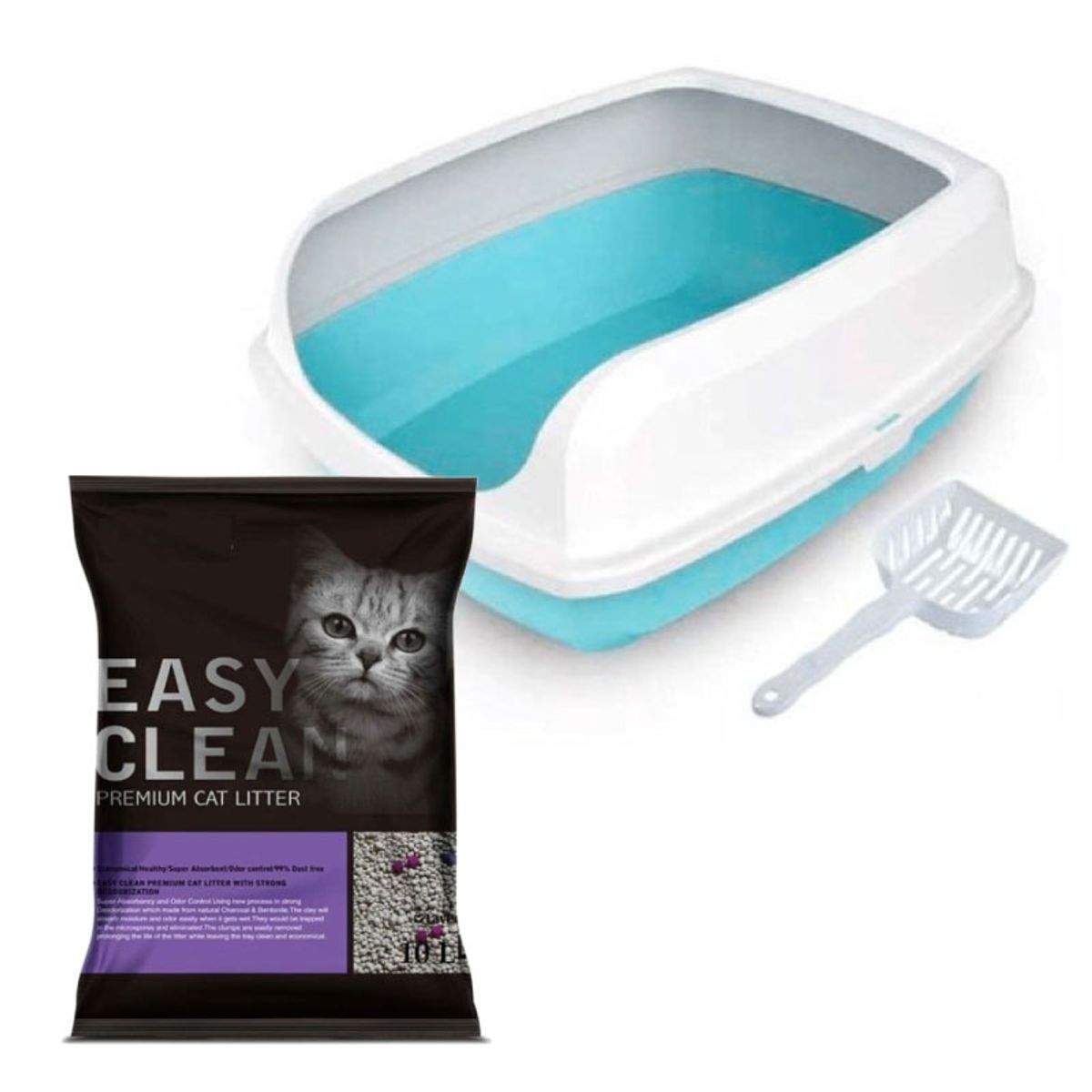 MARBEN PETS - Pack Arenero Marben Tom con Pala y Arena Easy Clean 2Kg