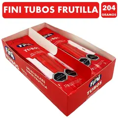 FINI - Tubos Sabor Frutilla (Caja Con 12 Unidades)