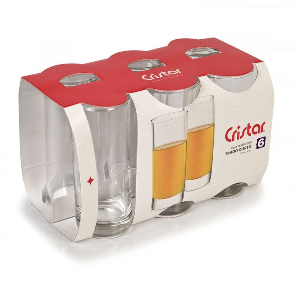 GENERICO - Display 6 Vasos Cristal Lexington Tequila Cocina 74cc