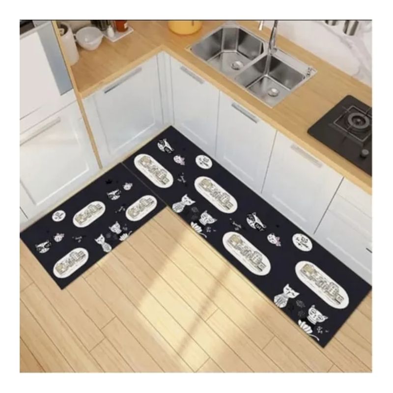GENERICO - 2 Alfombras Cocina Pie De Cama Antideslizantes Entrada Baño