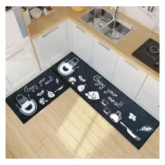 GENERICO - 2 Alfombras Cocina Pie De Cama Antideslizantes Entrada Baño