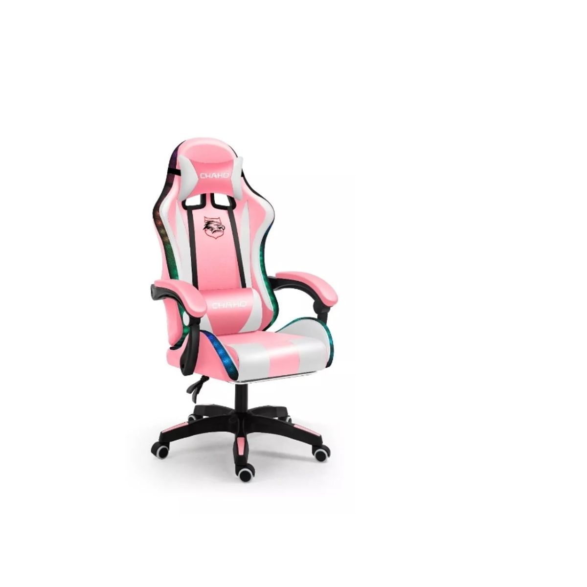 GENERICO - Silla De Escritorio Gamer, Ergonómica, Luz LED Rgb Rosa 007