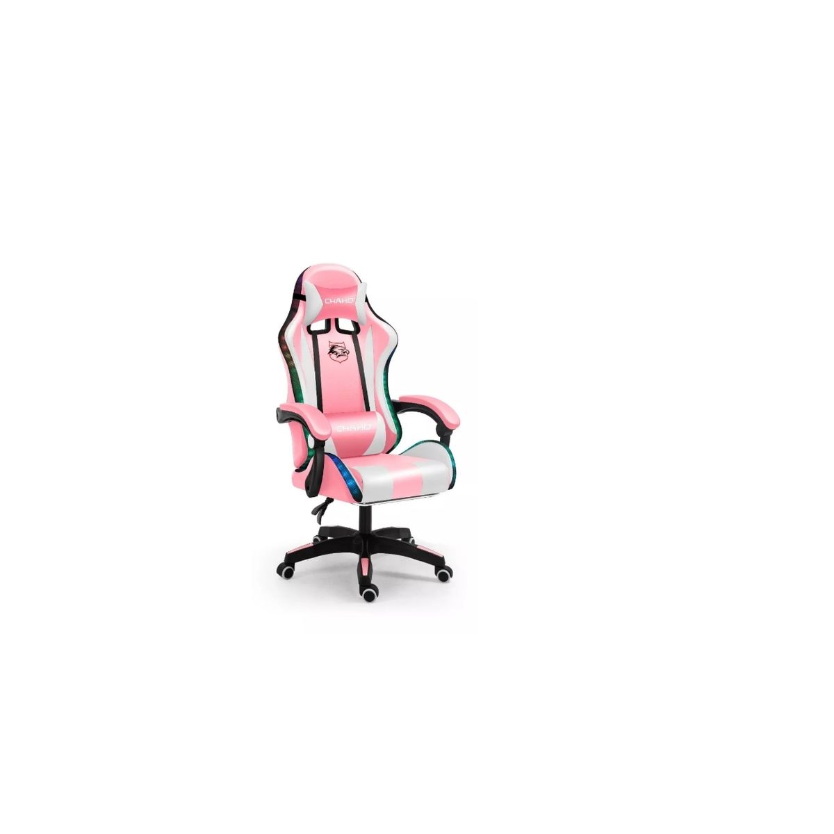 GENERICO - Silla De Escritorio Gamer, Ergonómica, Luz LED Rgb Rosa 007