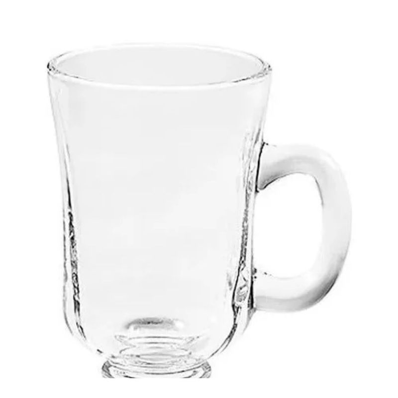 GENERICO - Set 2 Vasos Capuchino Vidrio Cristal Grande 230cc.