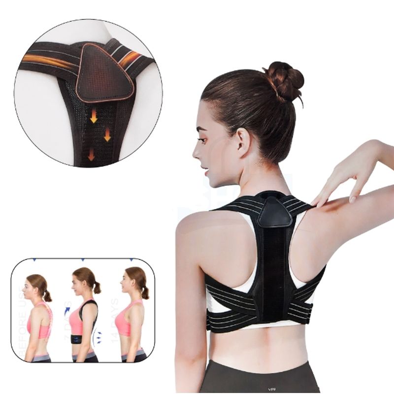 GENERICO - Faja Correctora De Postura Ajustable Cinturón Para Espalda Talla XL