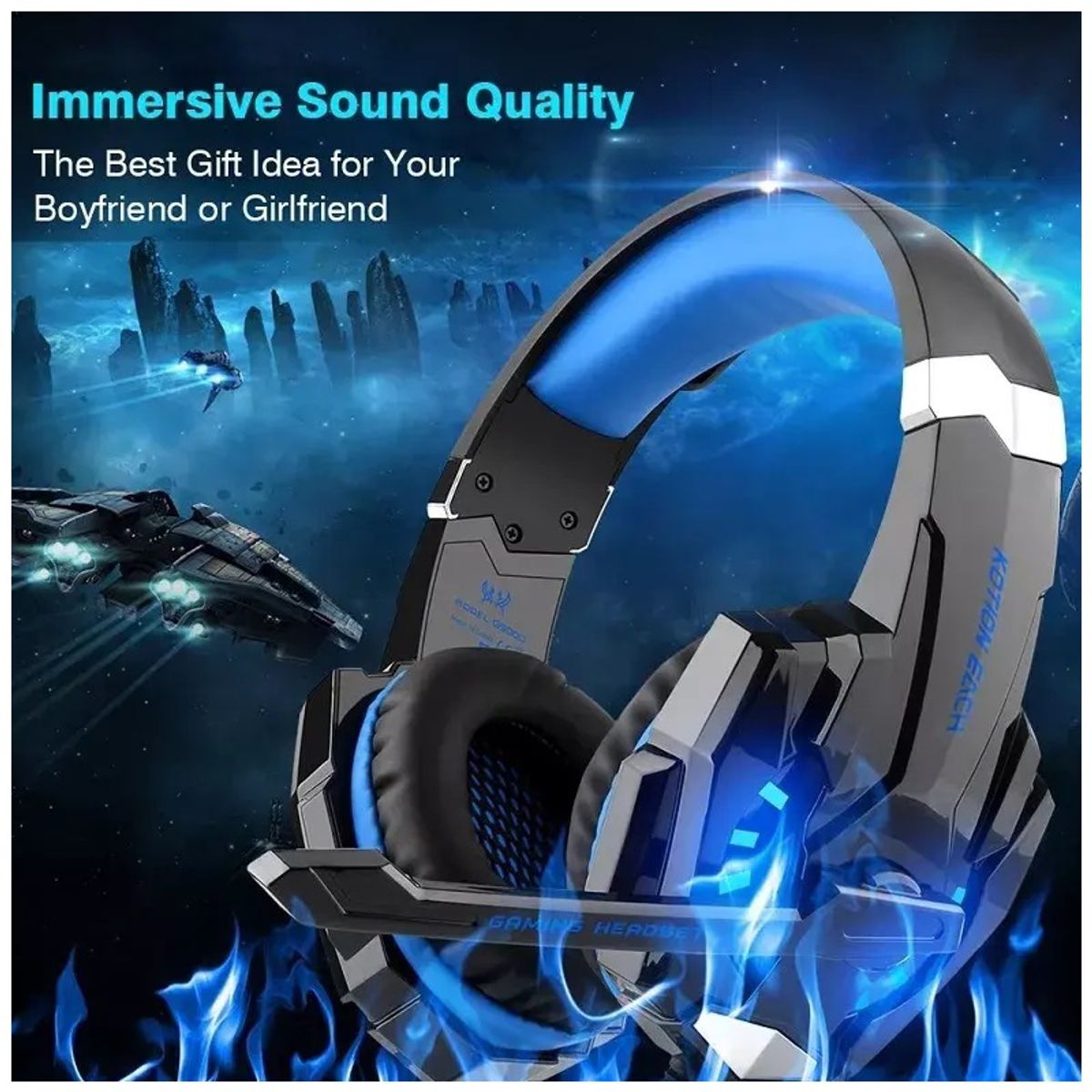 GENERICO - Audífonos Gamer KOTION EACH PRO G9000 con Micrófono Color Azul