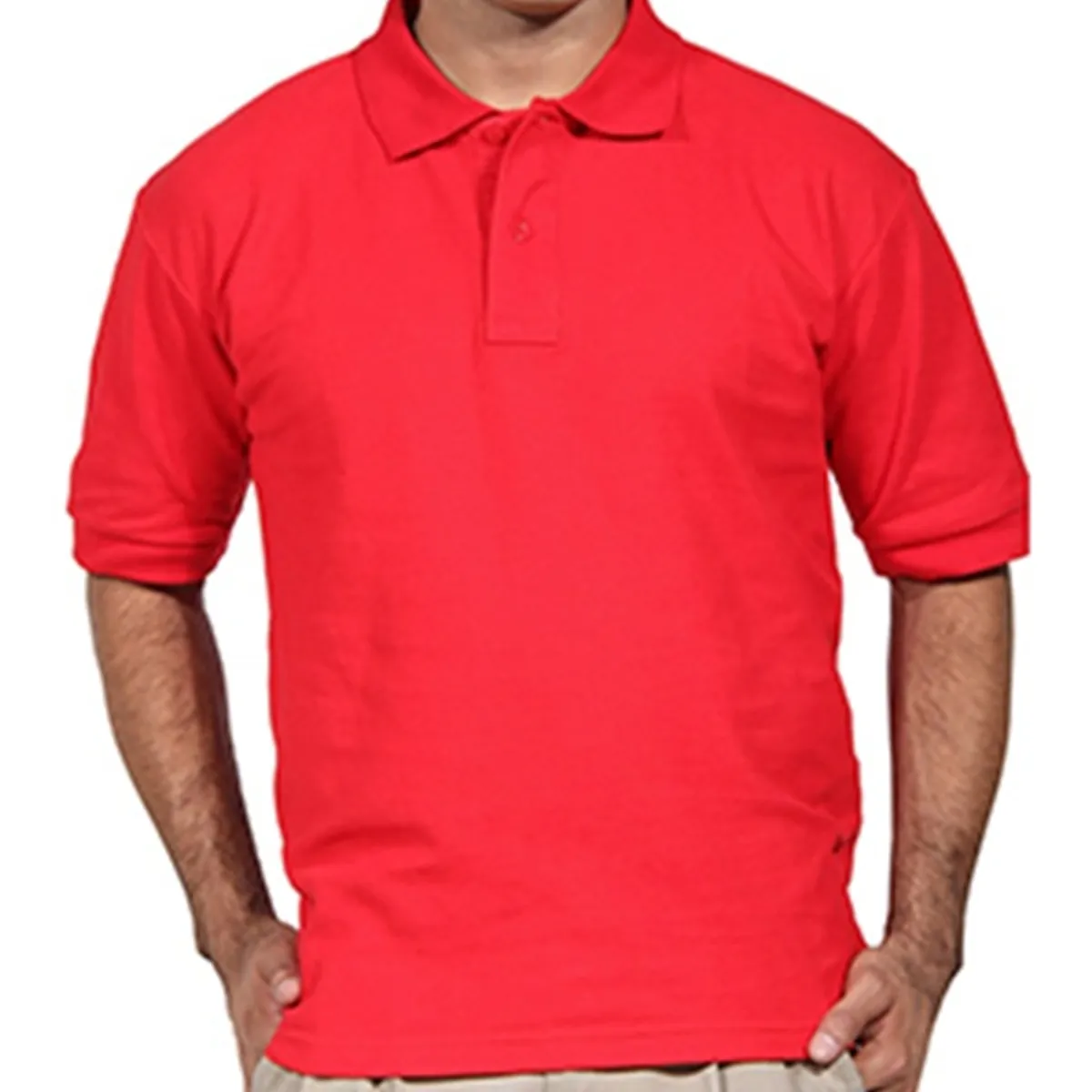 90 GRADOS - Polera Manga Corta Pique Roja Para Hombre