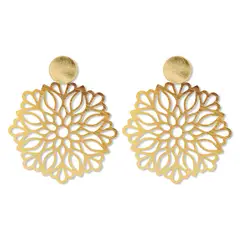 COGGIOLA - Aros Flor de Loto Mandala Enchapado Oro 18K