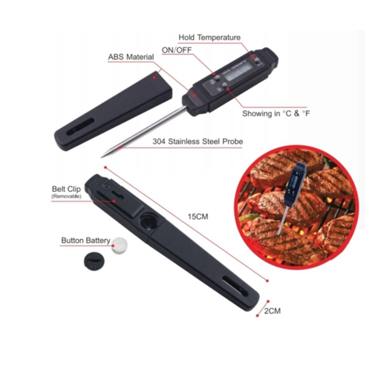 BLACKHAND - Termómetro digital -50℃ - 150℃