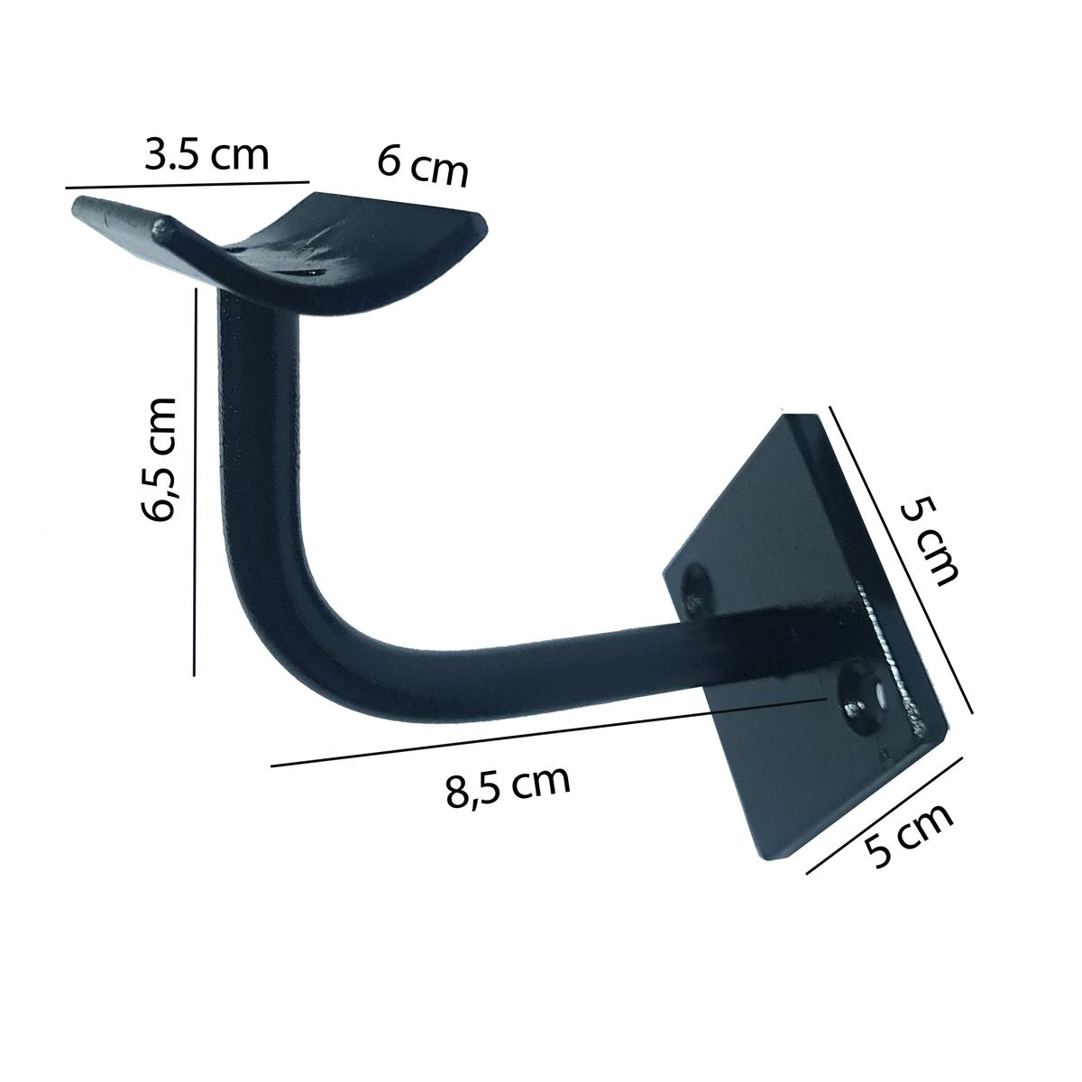 GENERICO - Soporte Escuadra Para Pasamanos De Escalera redondo punta tubular