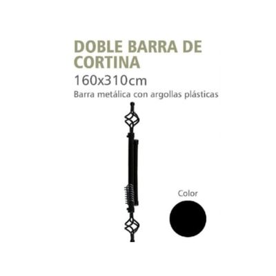 Imagen 2 del producto Set Barra de cortinas extensible 160-310 Cm Color Negro