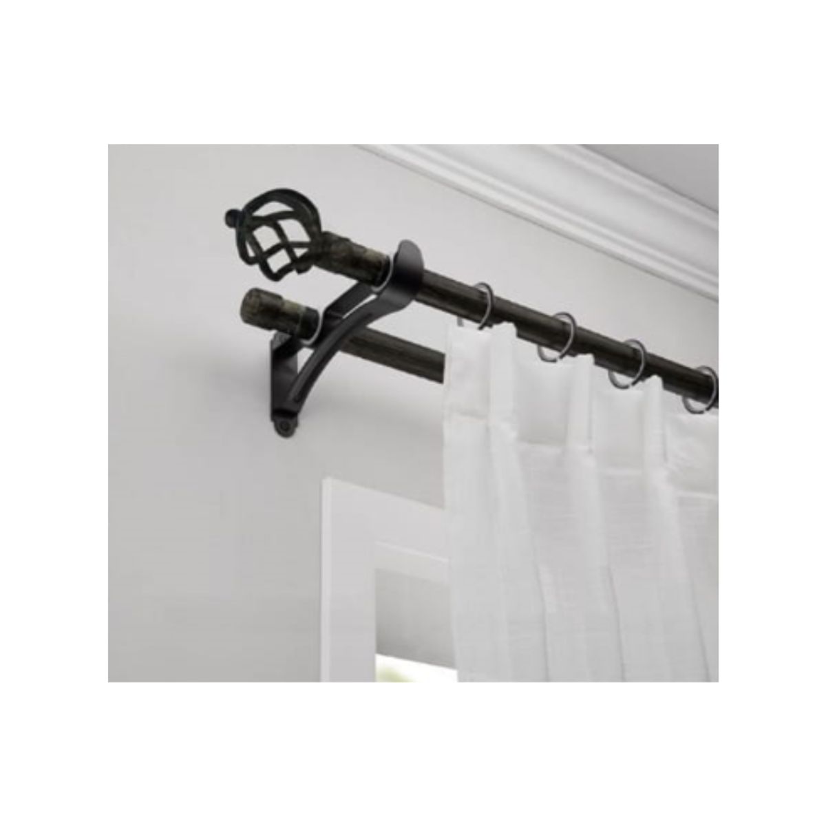 GENERICO - Set Barra de cortinas extensible 160-310 Cm Color Negro
