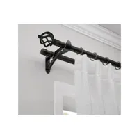 Set Barra de cortinas extensible 160-310 Cm Color Negro