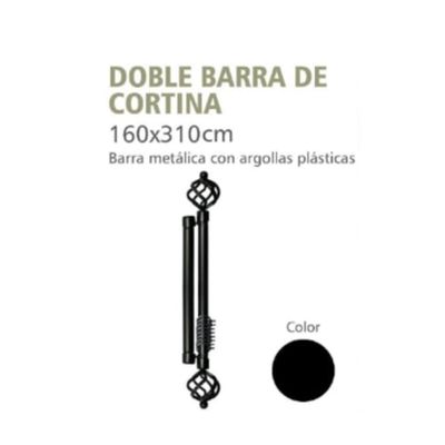 Imagen 2 del producto Set Barra de cortinas extensible 160-310 Cm Color Negro