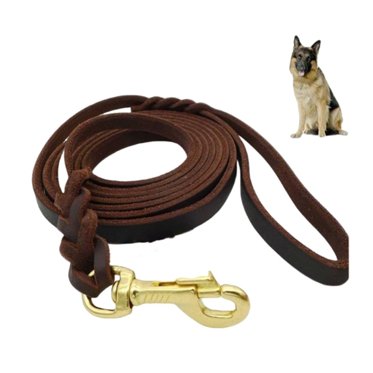 KUANGYE - 2 Mts Correa De Cuero Para Perros Medianos Y Grandes