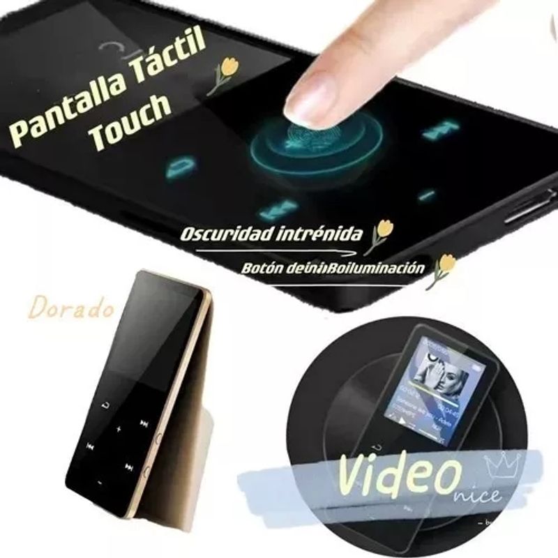 KUANGYE - Reproductor Mp3 Mp4 Bluetooth Con Pantalla Táctil