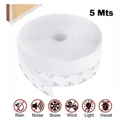 KUANGYE - Cinta Silicona Adhesivas Aislamiento Puertas Y Ventanas 5 Mts