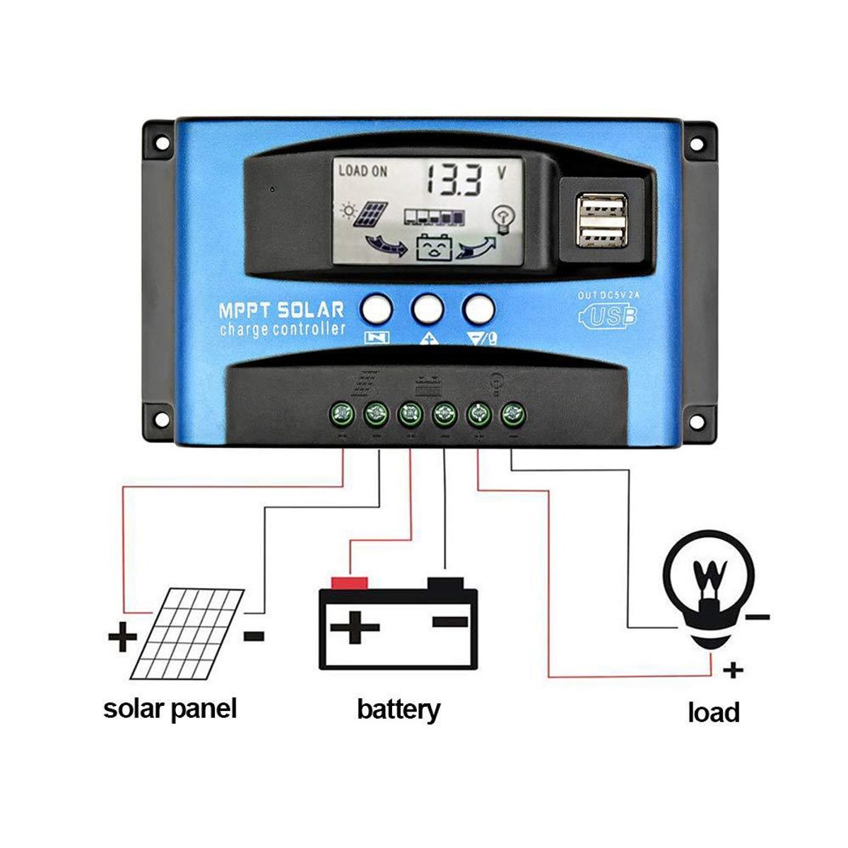 KUANGYE - Regulador De Carga Solar Digital Mppt 12v 24v 60a
